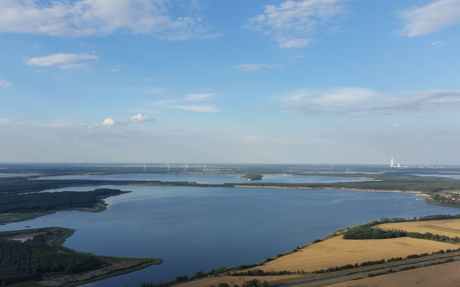 Geierswalder See aus luftiger Höhe, Foto: Susann Noack-Bannert, Lizenz: Ballon-Abenteuer