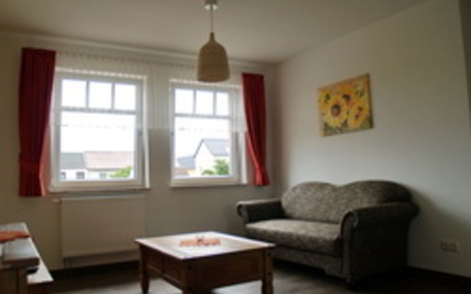 Sitzecke im Wohnbereich kleine Ferienwohnung, Foto: Ferienhof Radlerslust