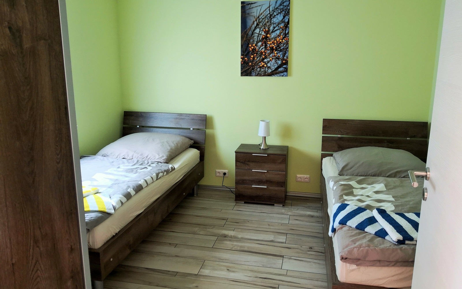 Schlafzimmer mit Einzelbetten - FW Südseite, Foto: Marcus Heberle, Lizenz: Tourismusbverband Lausitzer Seenland e. V.