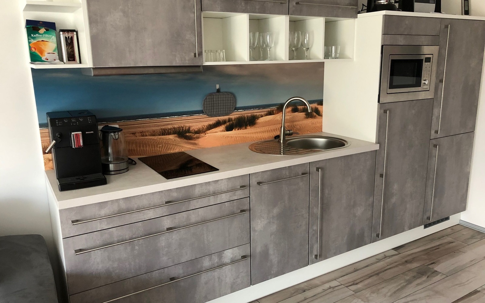 Küchenzeile - FW Nordseite, Foto: Ferienhaus Schilfblume