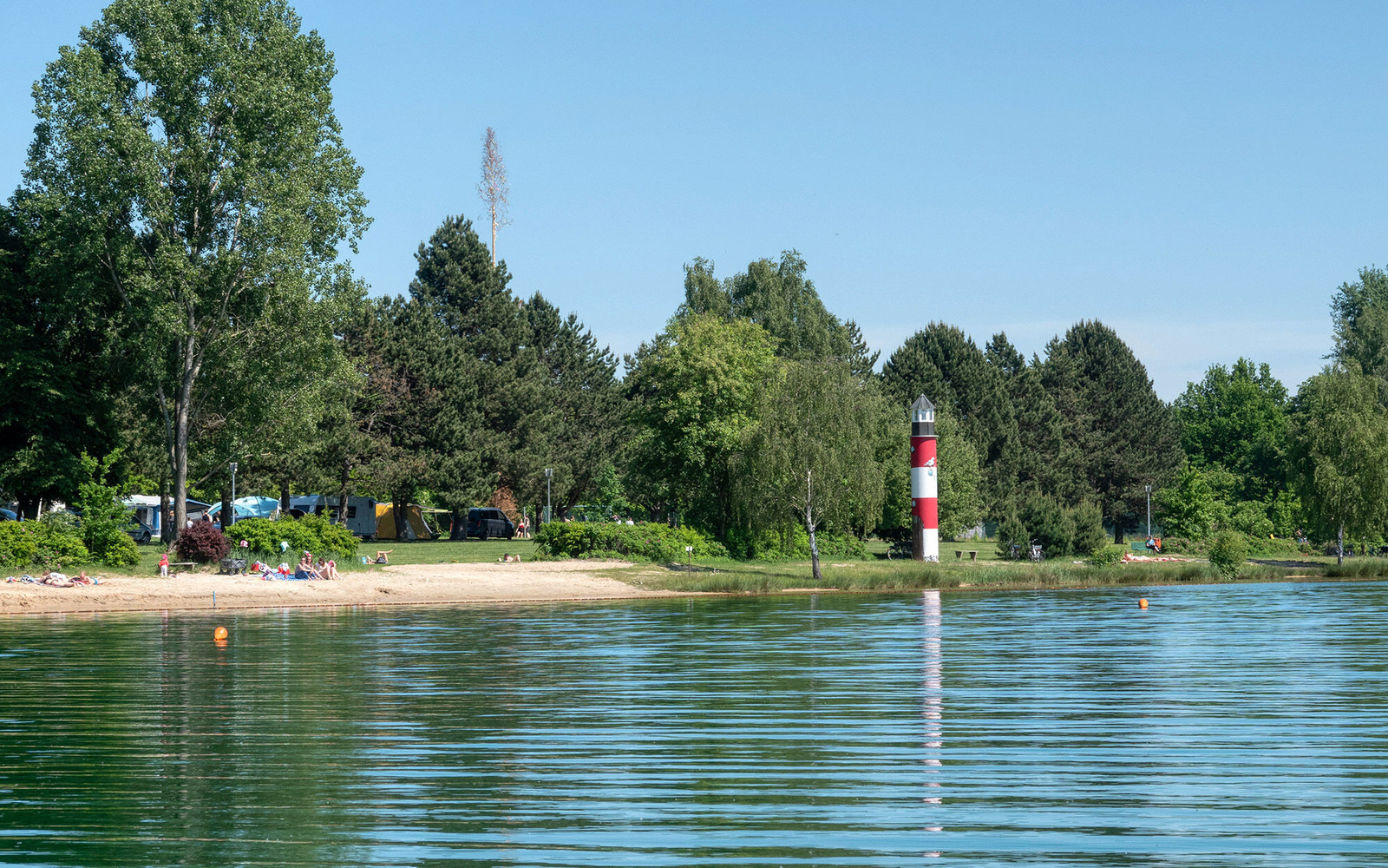 View to the beach, Foto: H.P. Berwig 2019, Lizenz: ZV Erholungsgebiet Halbendorfer See