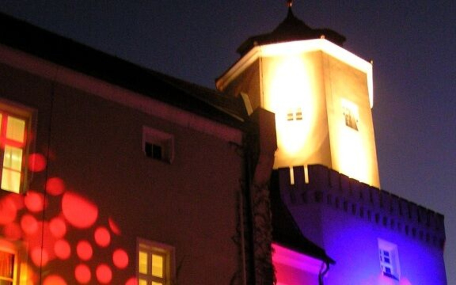 Schloss Spremberg beleuchtet in der Museumsnacht